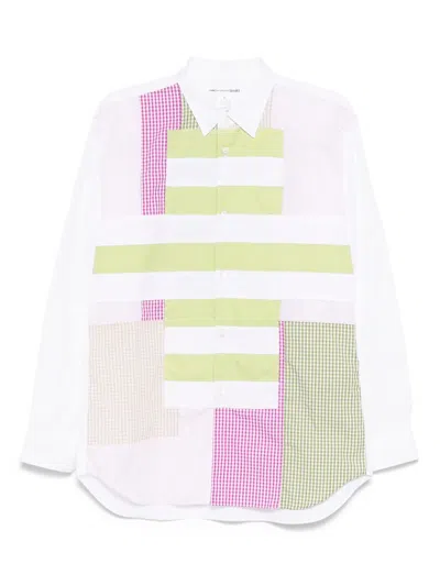 Comme Des Garçons Shirt Striped And Gingham Patchwork Shirt