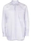 Comme Des Garçons Shirt Striped Button-up Shirt In White