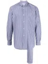 Comme Des Garçons Shirt Striped Layered Cotton Shirt In Blue