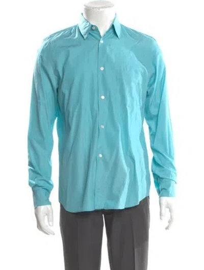 Pre-owned Comme Des Garçons Shirt Striped Long Sleeve Dress Shirt In Blue
