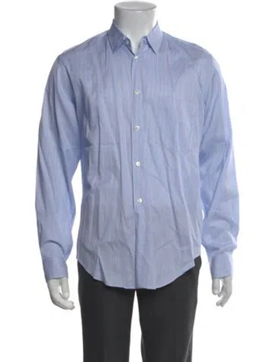 Pre-owned Comme Des Garçons Shirt Striped Long Sleeve Dress Shirt In Blue