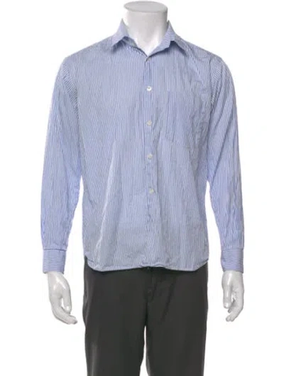 Pre-owned Comme Des Garçons Shirt Striped Long Sleeve Dress Shirt In White