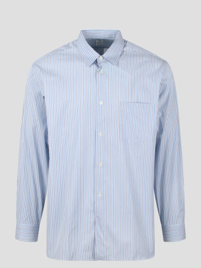 Comme Des Garçons Shirt Striped Long Sleeve Shirt In Blue