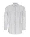 Comme Des Garçons Multi Color Embroidered Cupro Shirt In White