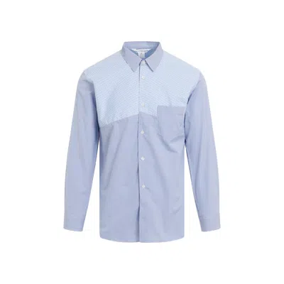 Comme Des Garçons Shirt Striped Panelled Shirt In Blue