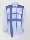 Comme Des Garçons Shirt Striped Patchwork Button-down Collar