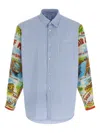 Comme Des Garçons Shirt Patterned Sleeve Shirt Shirt And Blouse Multicolor In Blue