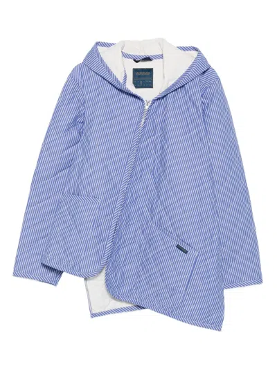Comme Des Garçons Shirt Striped Quilted Jacket In Blue