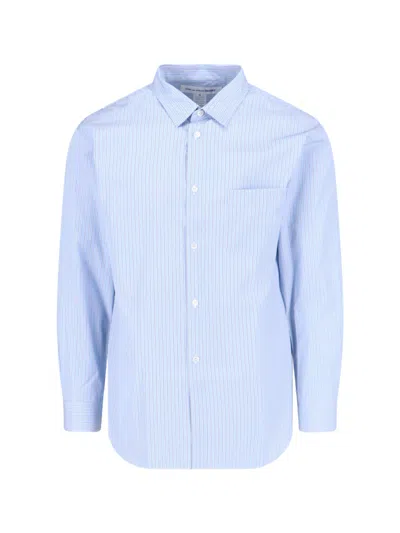 Comme Des Garçons Shirt Striped Shirt In Light Blue