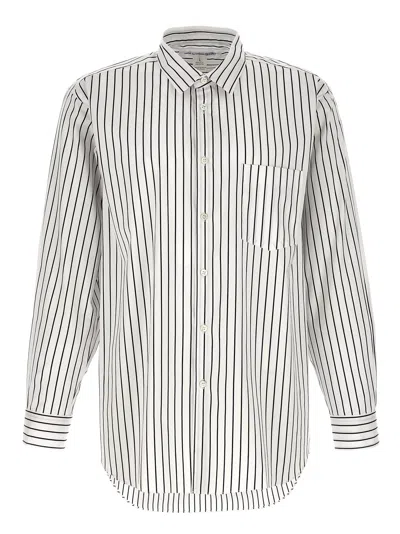 Comme Des Garçons Shirt Striped Patch-pocket Shirt In Multi