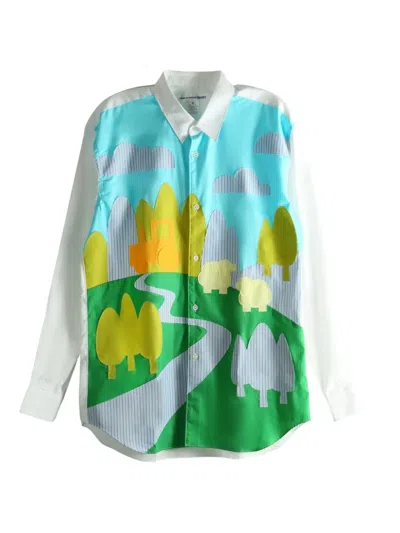 Comme Des Garçons Shirt Striped Shirt In White