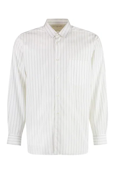 Comme Des Garçons Shirt Striped Shirt In White