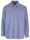 Comme Des Garçons Shirt Striped Shirt With Pocket Classic White