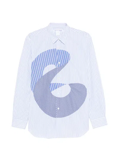 Comme Des Garçons Shirt Stripe-pattern Shirt In Blue