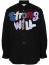 Comme Des Garçons Shirt Strong Will Embroidered Shirt In Black