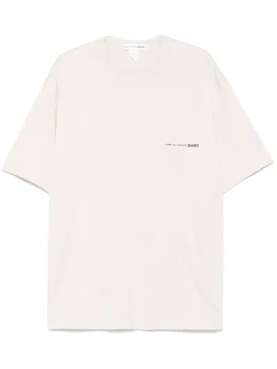 Comme Des Garçons Shirt Cotton T-shirt With Print In Beige