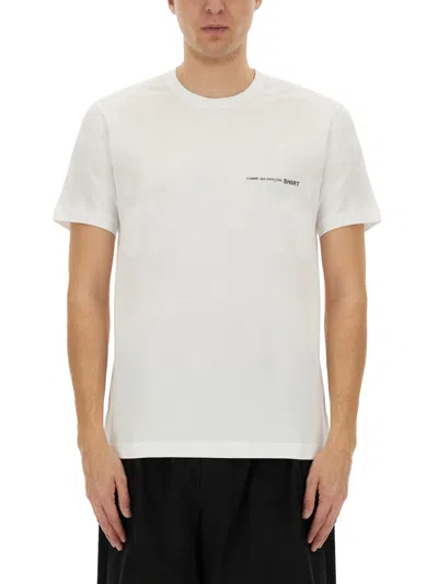 Comme Des Garçons Shirt T-shirt With Logo In White