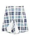 Comme Des Garçons Shirt Tartan Overprint Shorts In White