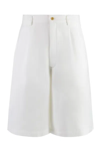 Comme Des Garçons Shirt Techno Fabric Bermuda-shorts In White
