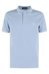 Comme Des Garçons Shirt X Fred Perry Striped-trim Polo Shirt In Sky Blue