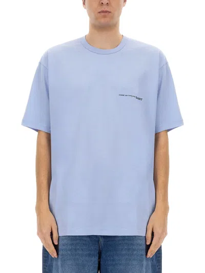 Comme Des Garçons Shirt T-shirt With Logo In Blue