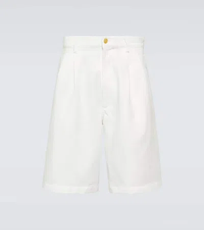 Comme Des Garçons Shirt Twill Shorts In White