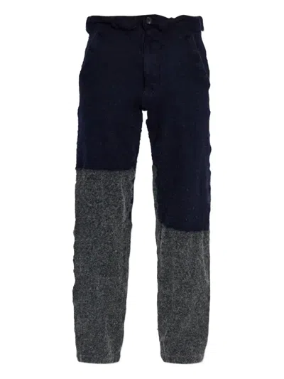 Comme Des Garçons Shirt Two-tone Trousers In Blue