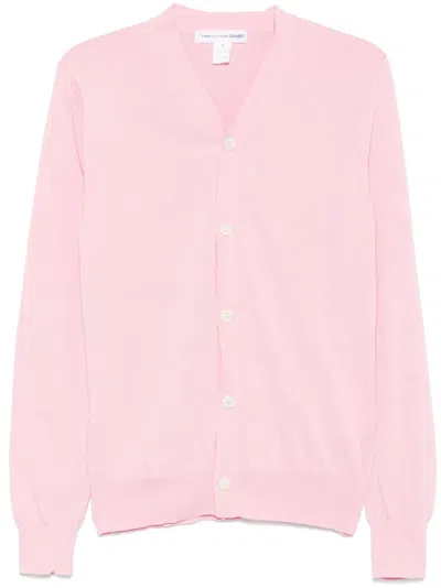 Comme Des Garçons Shirt V-neck Cardigan In Pink
