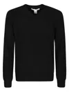 Comme Des Garçons Shirt V-neck Plain Ribbed Sweater In Black
