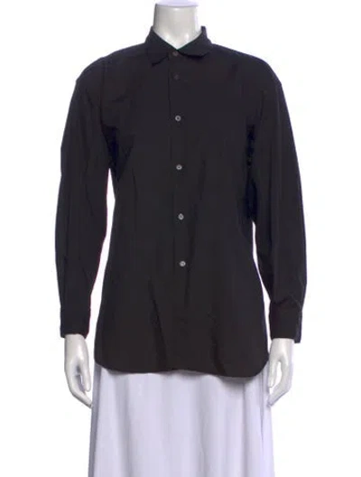 Pre-owned Comme Des Garçons Shirt Vintage Long Sleeve Button-up Top In Black