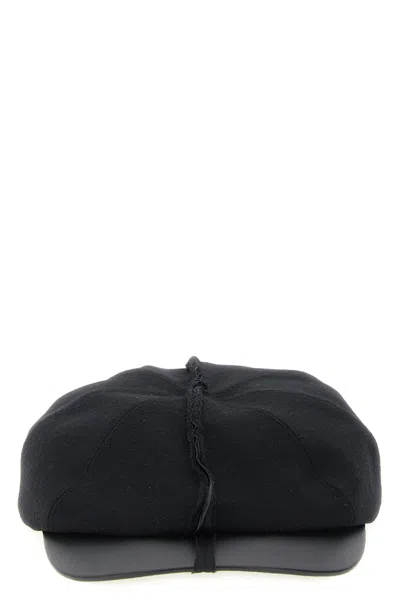 Comme Des Garçons Shirt Visible Stitching Hat In Black