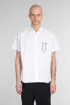 Comme Des Garçons Embroidered Detail Button-down Collar Shirt In White