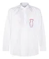 Comme Des Garçons Embroidered Detail Button-down Collar Shirt In White