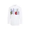 Comme Des Garçons Shirt Live Free Patch Long-sleeved Shirt In White