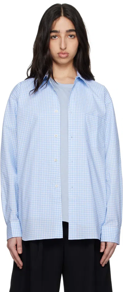 Comme Des Garçons Shirt White & Blue Gingham Shirt In 2 White/blue