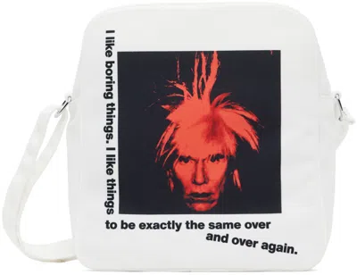 Comme Des Garçons Shirt White Andy Warhol Print Messenger Bag In 1 White