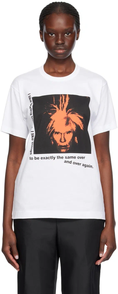 Comme Des Garçons Shirt White Andy Warhol T-shirt In 2 White