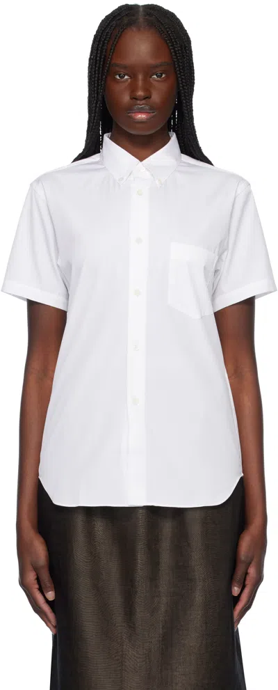 Comme Des Garçons Shirt White Cotton Poplin Plain Shirt In 3 White