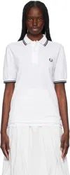 Comme Des Garçons Shirt White Fred Perry Edition 'strong Will' Polo In 3 White