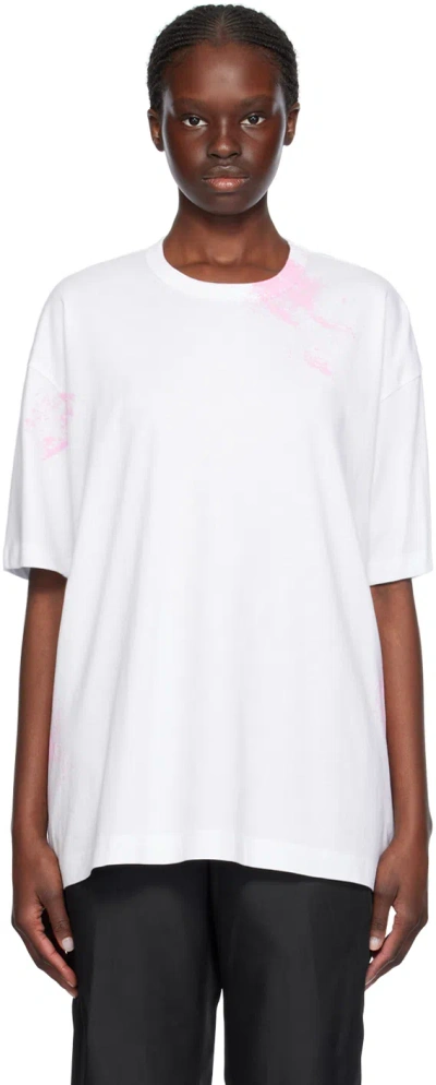 Comme Des Garçons Shirt White Paint Splatter T-shirt In 2 White