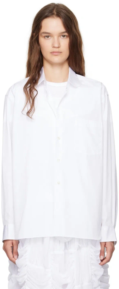 Comme Des Garçons Shirt White Peter Pan Collar Shirt In 3 White