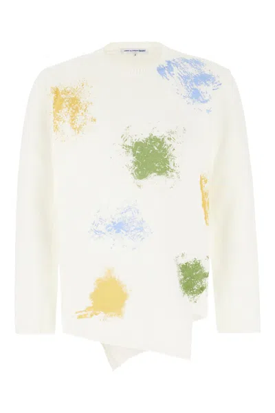 Comme Des Garçons Shirt White Polyester Sweater In 1