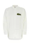 Comme Des Garçons Shirt X Lacoste Oversized Shirt With Maxi Patch In White