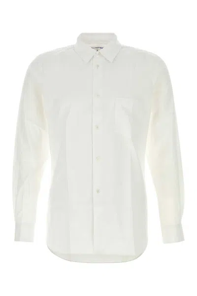 Comme Des Garçons Shirt White Poplin Shirt In Gray