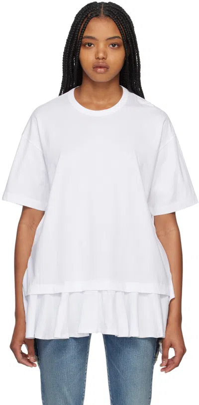 Comme Des Garçons Shirt White Ruffled T-shirt