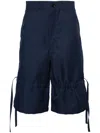 Comme Des Garçons Shirt Wide-leg Bermuda Shorts In Blue