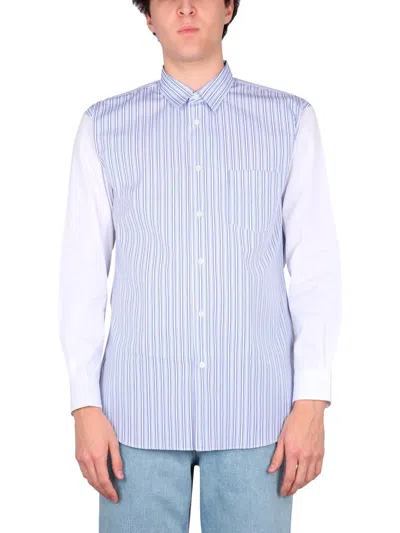 Comme Des Garçons Shirt With Striped Pattern In White