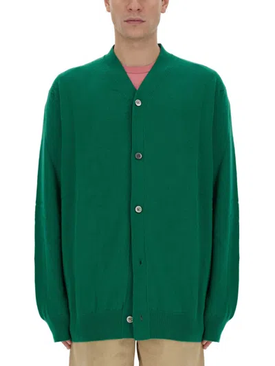 Comme Des Garçons Shirt Wool Cardigan In Green