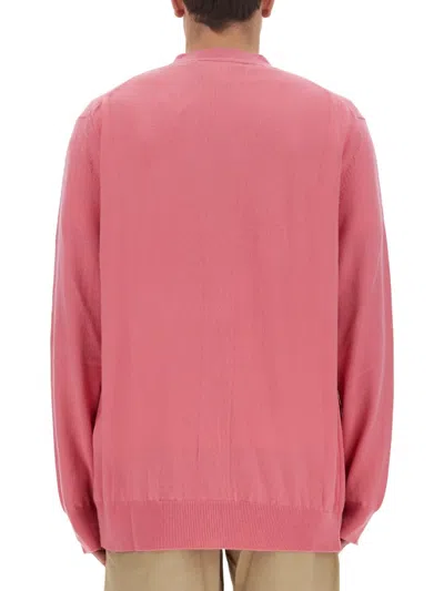 Comme Des Garçons Shirt Wool Cardigan In Pink
