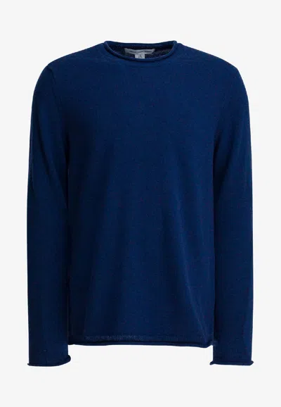 Comme Des Garçons Shirt Wool Crewneck Sweater In Blue
